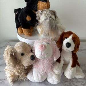Webkinz Plush Dog‎ Collection Rottweiler Schnauzer Cocker & More  5 piece Bundle